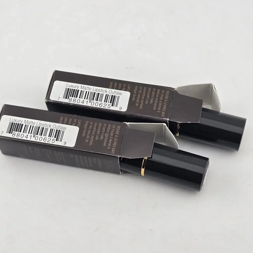 IMAN Luxury Matte Lipstick OUTLAW Set Of 2 Full Size 0.13oz Semi-Matte New